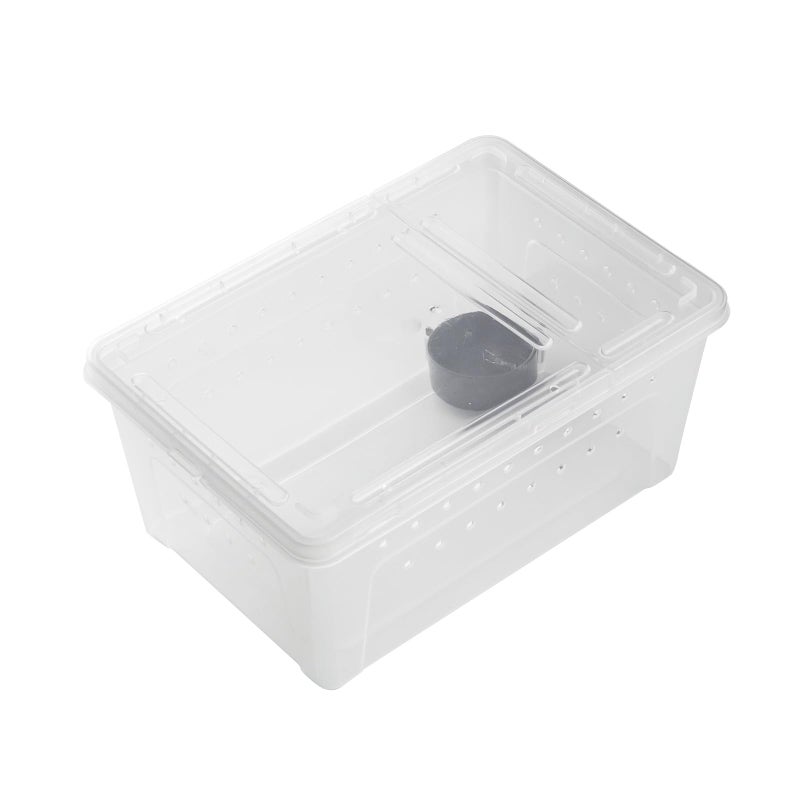 OMEM Portable Reptile Terrarium Habitat for Mini Pet Houses Breathable Holes Stackable Container (M) - Image 1